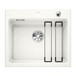 Blanco Etagon 6 1 Bowl Crystal White Gloss Ceramic Kitchen Sink & Waste with Tap Ledge - 584 x 510mm