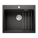 Blanco Etagon 6 Large 1 Bowl Black Silgranit Composite Kitchen Sink & Waste with Tap Ledge - 600 x 510mm