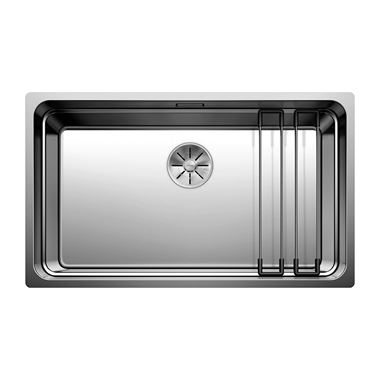 Blanco Etagon Extra Large 1 Bowl Satin Polish Inset or Undermount Stainless Steel Kitchen Sink & Waste - 740 x 440mm