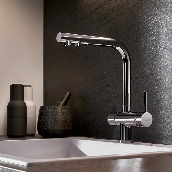 Blanco Fontas-S II 3-in-1 Warm, Cold and Filtered Cold Water Mono Pull Out Kitchen Mixer Tap
