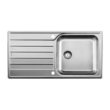 Blanco Livit XL 6 S 1 Bowl Brushed Stainless Steel Kitchen Sink & Waste with Reversible Drainer - 1000 x 500mm