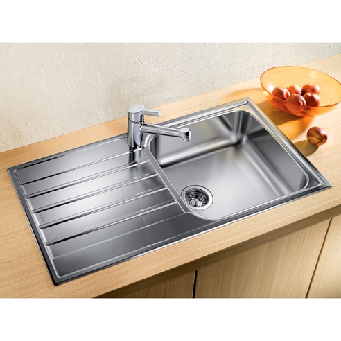Blanco Livit XL 6 S 1 Bowl Brushed Stainless Steel Kitchen Sink & Waste with Reversible Drainer - 1000 x 500mm