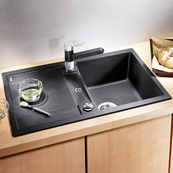 Blanco Metra 45 S Ultra Compact 1 Bowl Inset Silgranit Composite Kitchen Sink & Waste with Reversible Drainer - 780 x 500mm