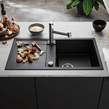 Blanco Metra 5 S Compact 1 Bowl Inset Silgranit Composite Kitchen Sink & Waste with Reversible Drainer - 860 x 500mm
