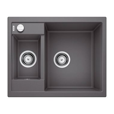 Blanco Metra 6 1.5 Bowl Inset or Undermount Rock Grey Silgranit Composite Kitchen Sink & Waste - 615 x 500mm
