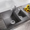 Blanco Metra 6 1.5 Bowl Inset or Undermount Rock Grey Silgranit Composite Kitchen Sink & Waste - 615 x 500mm