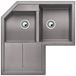 Blanco Metra 9 E Corner 1.5 Bowl Inset Alumetallic Silgranit Composite Kitchen Sink & Waste - 830 x 830mm
