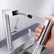 Blanco Panera-S Eco Cold Start Single Lever Brushed Stainless Steel Pull Out Mono Kitchen Mixer Spray Tap