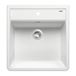 Blanco Panor 1 Bowl Crystal Gloss White Wall Mounted Belfast Ceramic Kitchen Sink & Waste with Tap Ledge - 600 x 630mm
