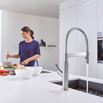 Blanco Solenta-S Semi-Professional Pull Out Kitchen Mixer Spray Tap - PVD Steel