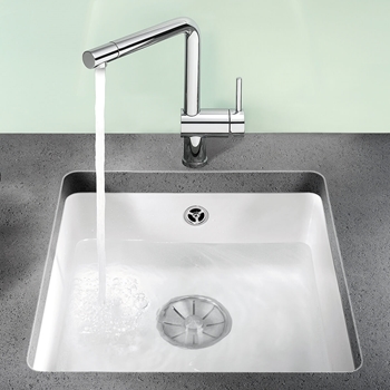 Blanco Subline Compact 1 Bowl Undermount Ceramic Kitchen Sink & Waste - 414 x 456mm