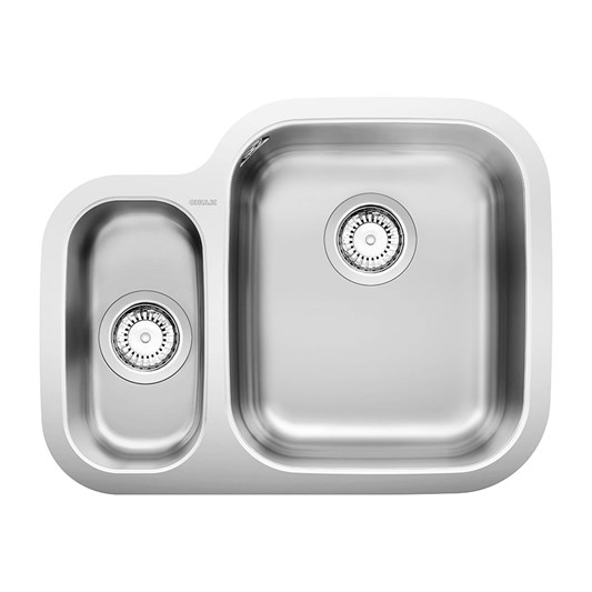 Blanco Supreme 1.5 Bowl Undermount Brushed Stainless Steel Kitchen Sink & Waste - 600 x 460mm
