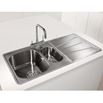 Caple Blaze 1.5 Bowl Satin Stainless Steel Sink & Waste Kit with Left Hand Drainer - 1000 x 500mm