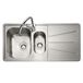 Caple Blaze 1.5 Bowl Satin Stainless Steel Sink & Waste Kit with Right Hand Drainer - 1000 x 500mm