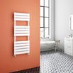 Brenton Avezzano Gloss White Flat Panel Heated Towel Rail - 1200 x 450mm