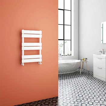 Brenton Avezzano Gloss White Flat Panel Heated Towel Rail