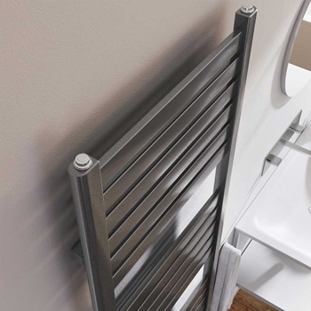Brenton Suva Grey Metallic Heated Towel Rail - 1000 x 600mm