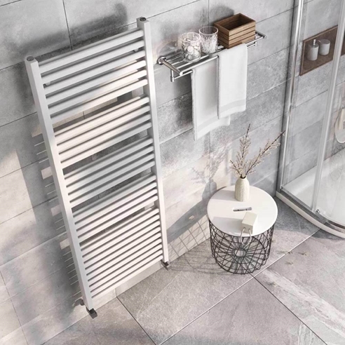 Brenton Pagosa White Heated Towel Rail - Double Layer Design - 1600 x 550mm