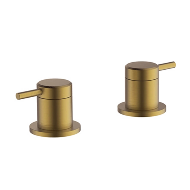 Britton Bathrooms Hoxton Deck Mounted Panel Valves - Brushed Brass