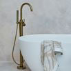 Britton Bathrooms Hoxton Floorstanding Bath Shower Mixer Tap - Brushed Brass