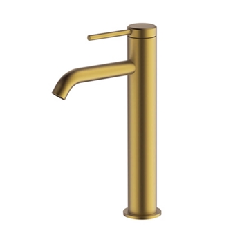 Britton Bathrooms Hoxton Slim Tall Basin Mixer Tap - Brushed Brass