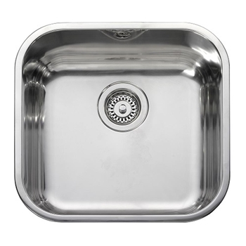 Leisure Square 1 Bowl Polished Stainless Steel Inset Sink & Waste Kit - 432 x 452mm
