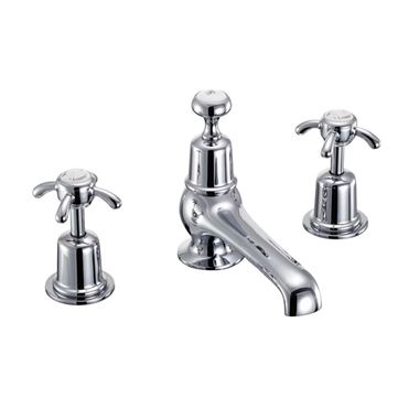 Burlington Anglesey 3 Tap Hole Thermostatic Basin Mixer with Pop-Up Waste