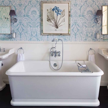 Burlington Claremont Regent Wall Mounted Bath Mixer with Shower Handset & Extended Base