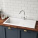 Butler & Rose 1 Bowl White Ceramic Kitchen Sink & Waste Kit with Reversible Drainer - 1010 x 510mm