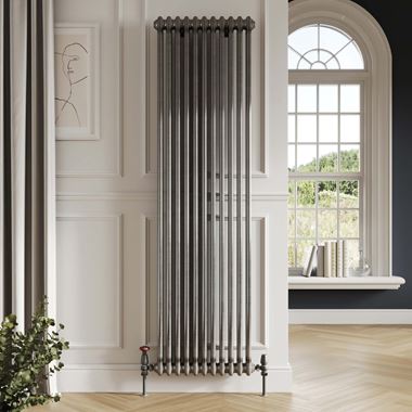 Butler & Rose Designer 2 Column Vertical Radiator - Raw Metal Finish - 1800mm Tall