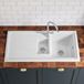 Butler & Rose 1.5 Bowl Ceramic Kitchen Sink and Vellamo Caspian Dual Lever Mono Kitchen Mixer
