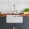 Butler & Rose Ceramic Fireclay Large Belfast Kitchen Sink with Waste - 595 x 450mm
