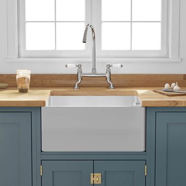 Butler & Rose Ceramic Fireclay Belfast Traditional Kitchen Sink with Waste - 595 x 455mm