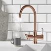 Butler & Rose 3-in-1 Traditional Instant Hot Water Kitchen Mixer & Filter Unit - Brushed Copper