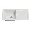 Butler & Rose 1 Bowl White Ceramic Kitchen Sink & Waste Kit with Reversible Drainer - 1010 x 525mm