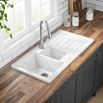Butler & Rose Farmhouse 1.5 Bowl White Ceramic Kitchen Sink with Reversible Drainer - 1000mm x 500mm