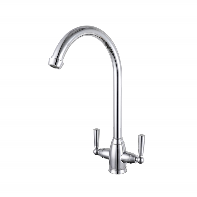 Butler & Rose Ionian Twin Lever Mono Kitchen Mixer - Polished Chrome