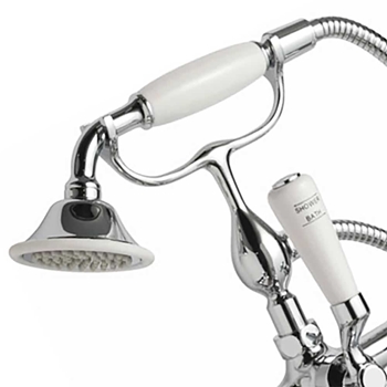 Butler & Rose Caledonia Crosshead Wall Mounted Bath Shower Mixer with Handset Kit