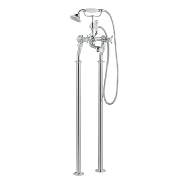 Butler & Rose Caledonia Crosshead Floorstanding Bath Shower Mixer with Shower Kit