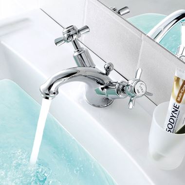 Butler & Rose Caledonia Dual Pinch Handle Basin Mixer with Pop-up Waste