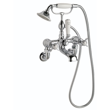 Butler & Rose Caledonia Pinch Wall Mounted Bath Mixer with Shower Kit
