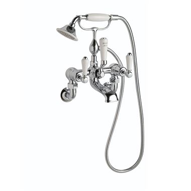 Butler & Rose Caledonia Lever Wall Mounted Bath Mixer with Shower Kit - Chrome