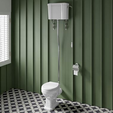 Butler & Rose Catherine Traditional High Level Toilet with Pan, Cistern & Flush Pipe Kit