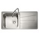 Caple Blaze 1 Bowl Satin Stainless Steel Sink & Waste Kit with Right Hand Drainer - 1000 x 500mm