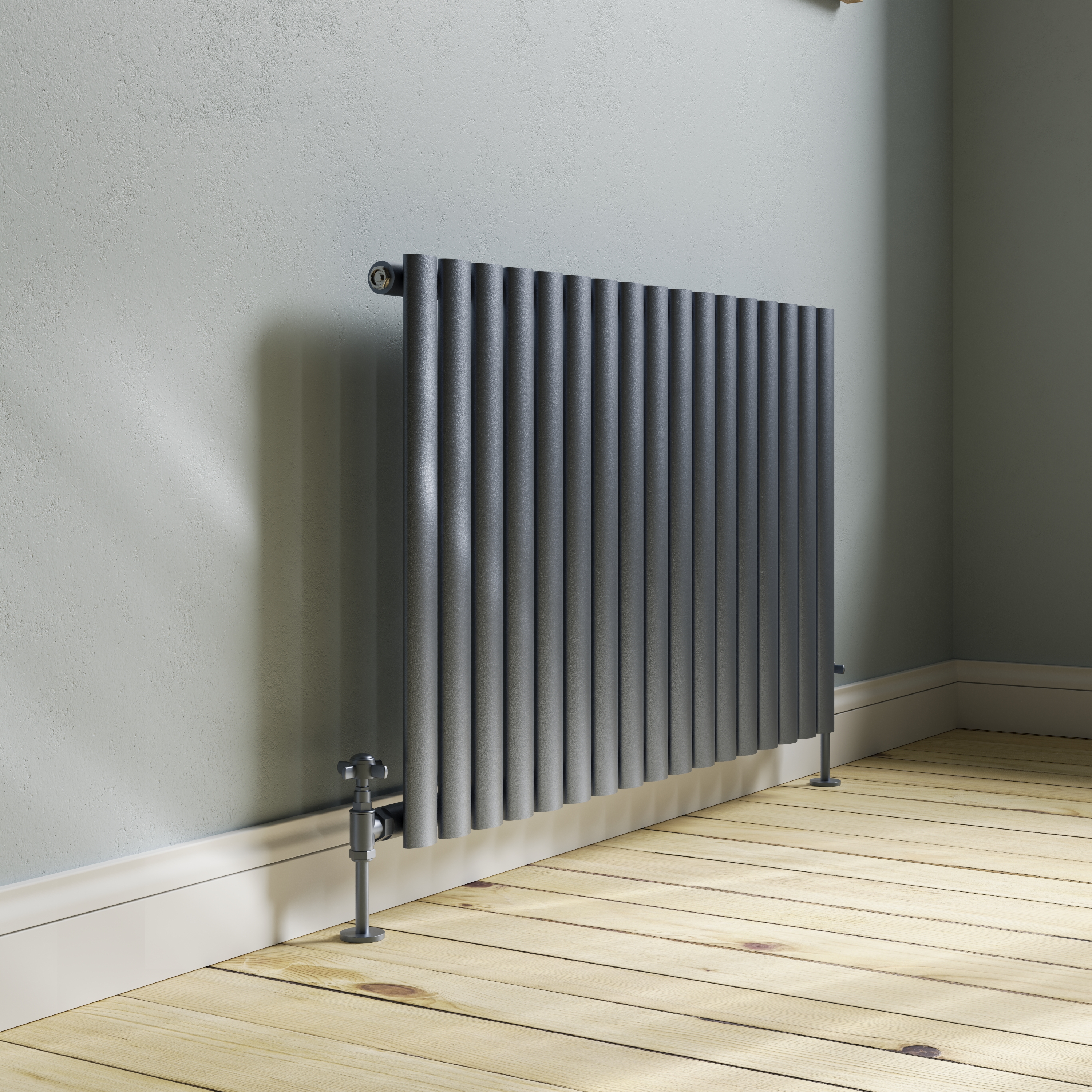 Toasty Ember Anthracite Oval Panel Horizontal Radiator