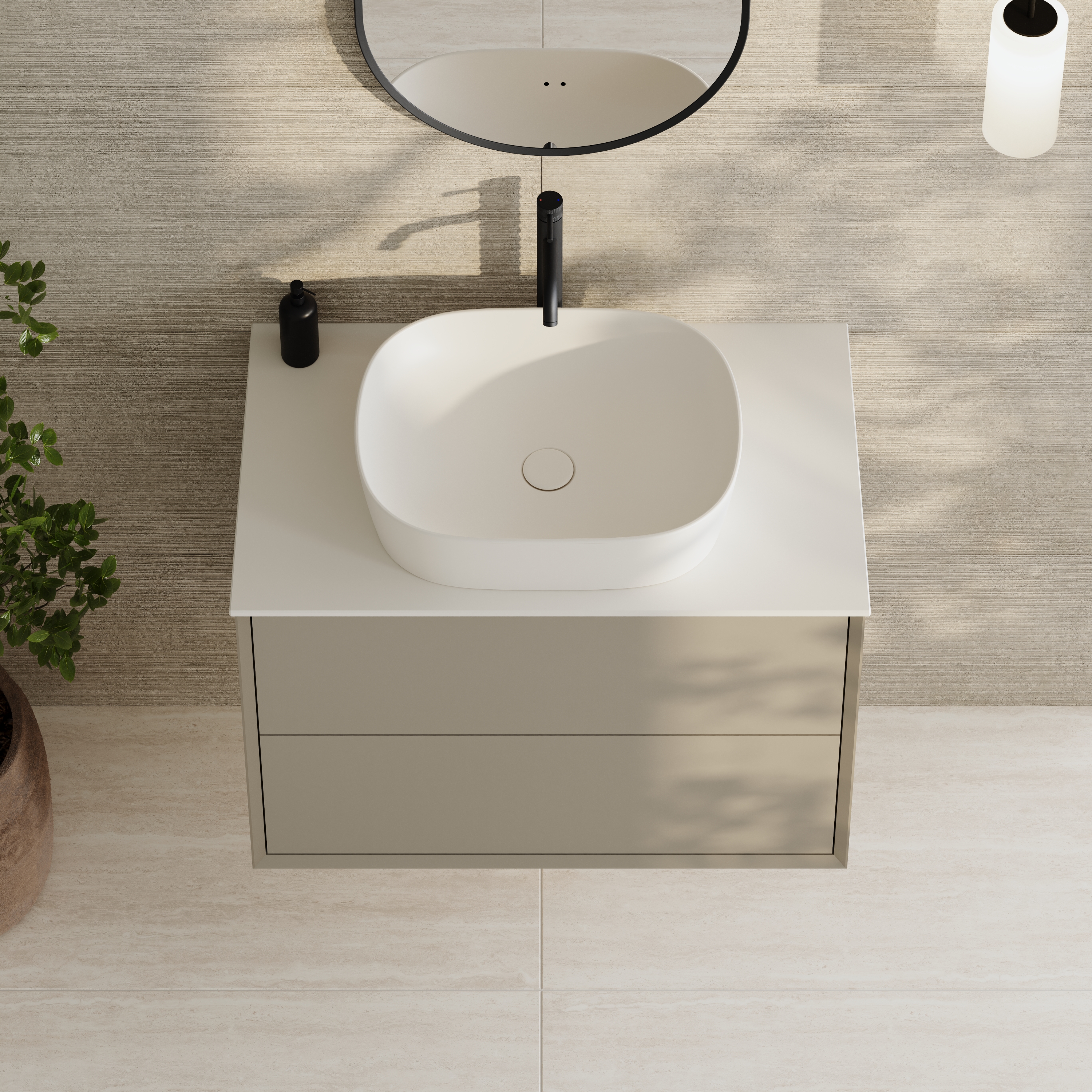 Oslo 800mm Wall Mounted Vanity Unit & Sintered Stone Countertop