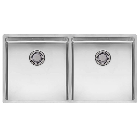 Reginox New York 2 Bowl Undermount or Inset Stainless Steel Kitchen Sink and Integrated Waste - 860 x 440mm