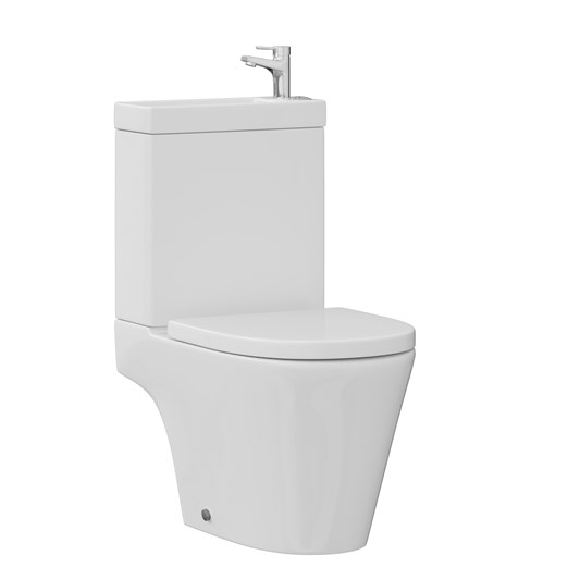 Harbour Clarity 2 in 1 Wash Basin & Close Coupled Open Back Toilet with ...