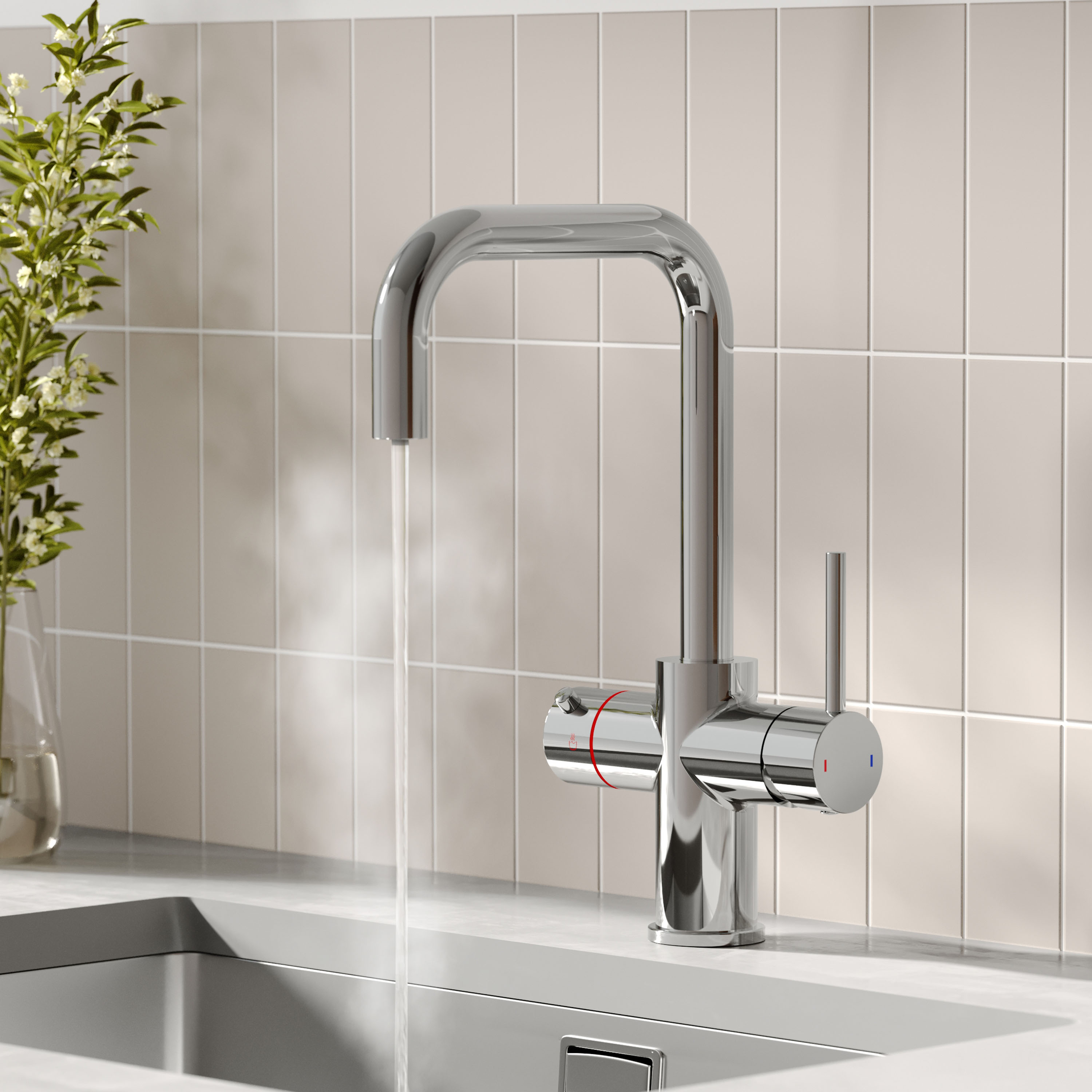 Vellamo Altair 3-in-1 Instant Boiling Water Tap with Boiler & Filter