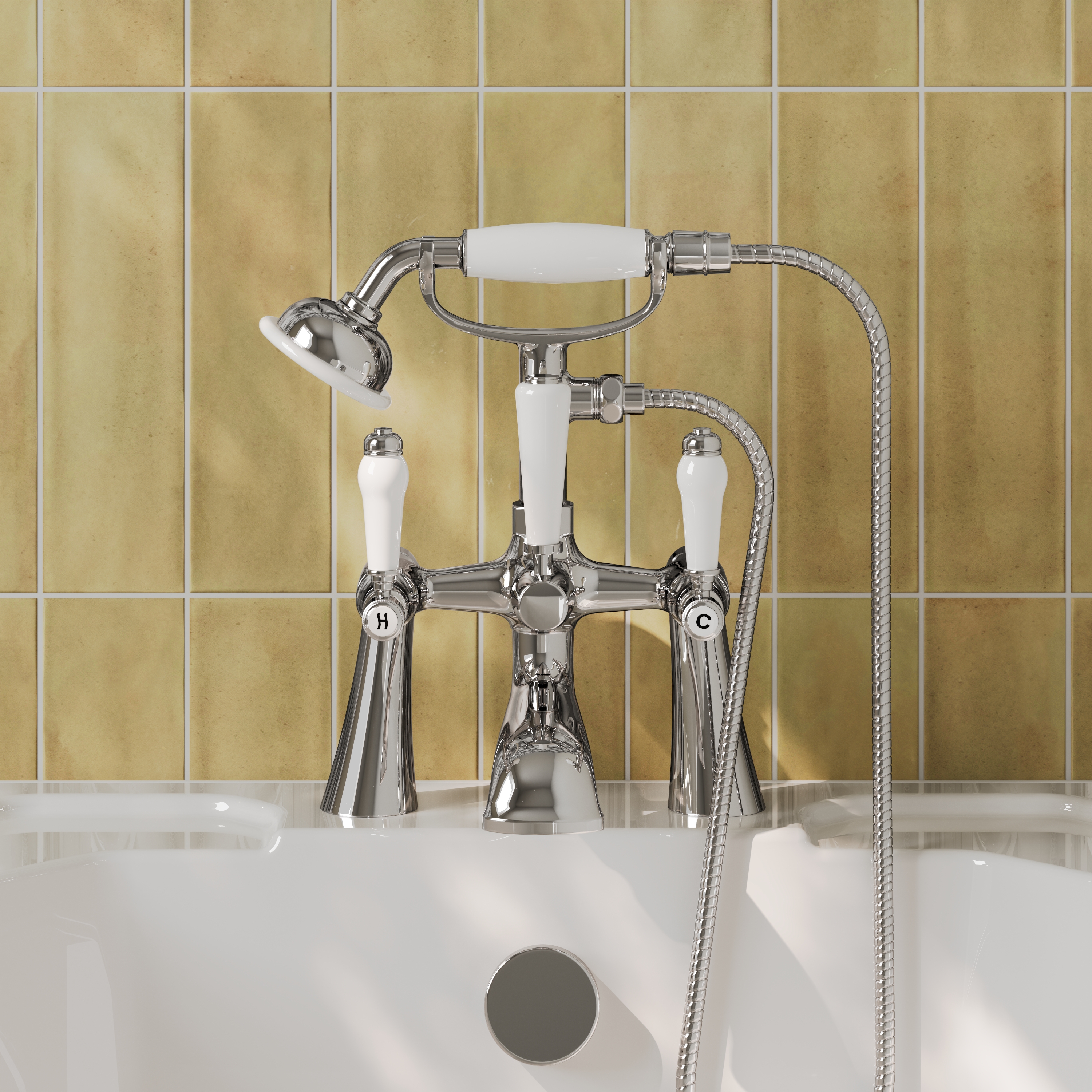 Butler & Rose Eliza Lever Deck Mounted Bath Shower Mixer Tap